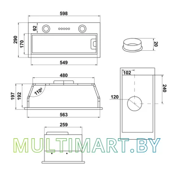Вытяжка MAUNFELD Thames 601M (черный) картинка 14